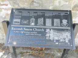 Sign associated with Saxon Church, Saxon Green, Escomb July 2016